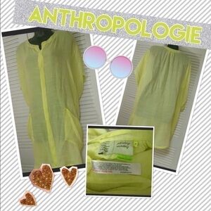 Anthropologie yellow sat/sun tunic/cover up/dress/lounge M